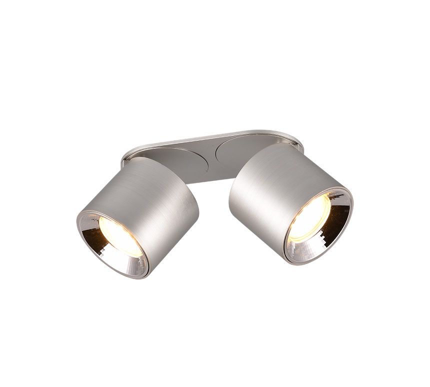 Plafón de techo Trio Guayana LED níquel mate 3000K 18cm 651000207