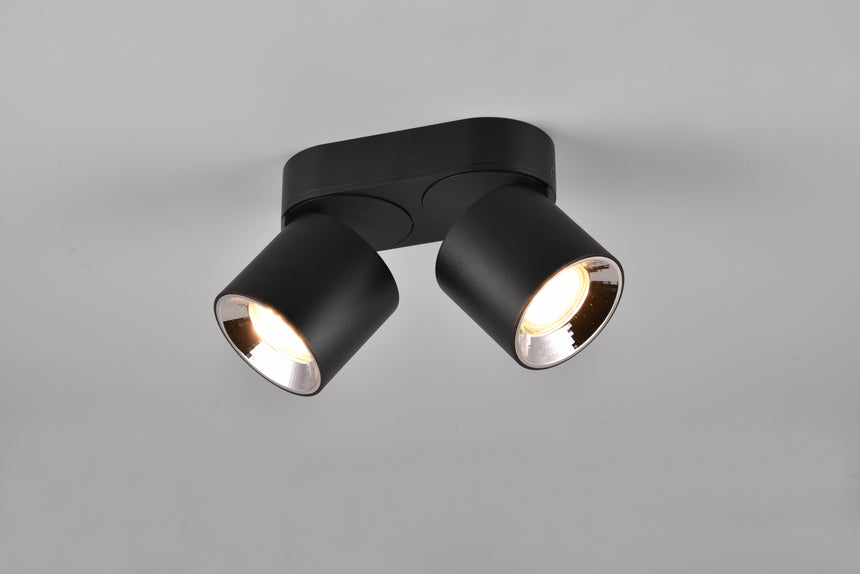 Plafón de techo Trio Guayana LED negro mate 3000K 18cm 651000232