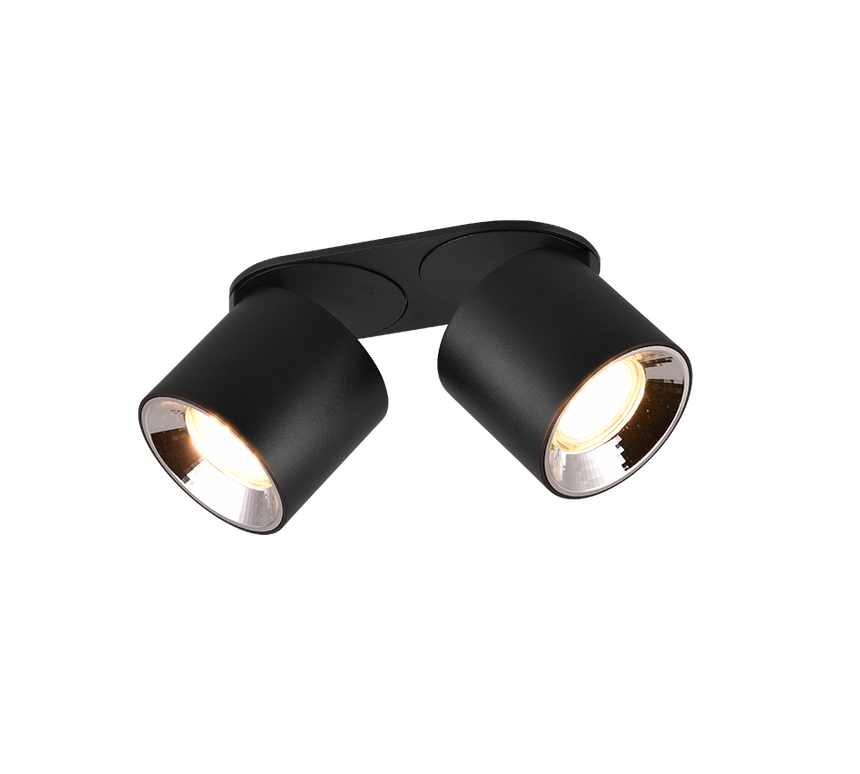 Plafón de techo Trio Guayana LED negro mate 3000K 18cm 651000232