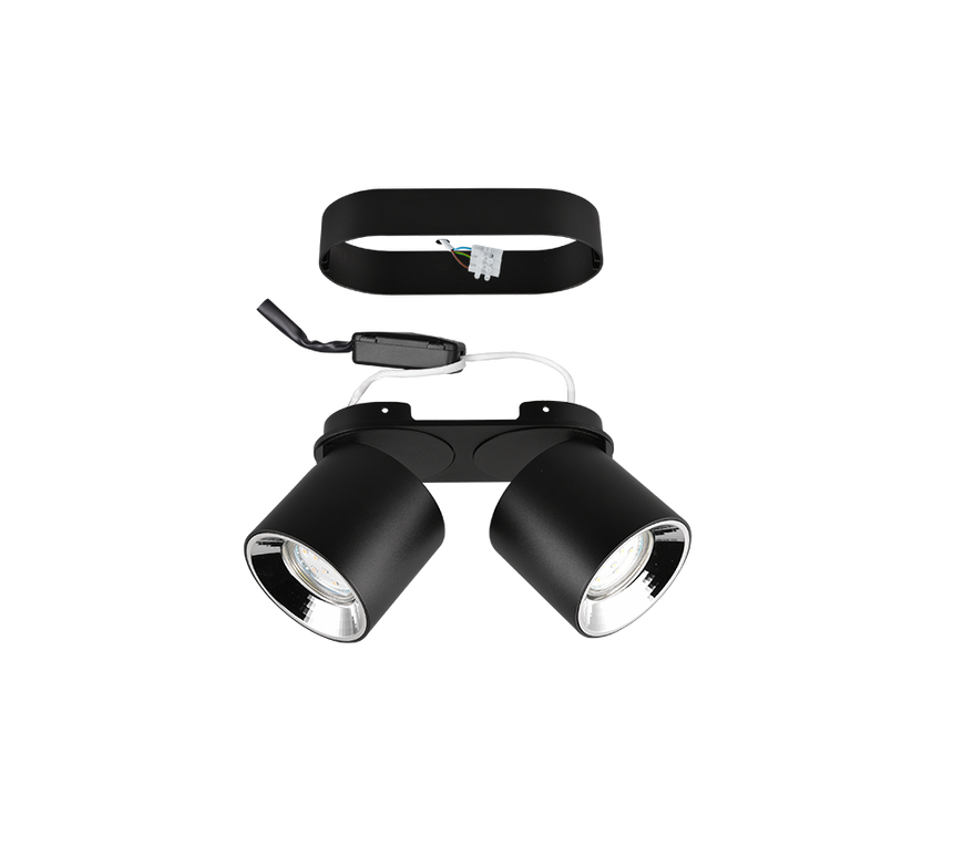 Plafón de techo Trio Guayana LED negro mate 3000K 18cm 651000232