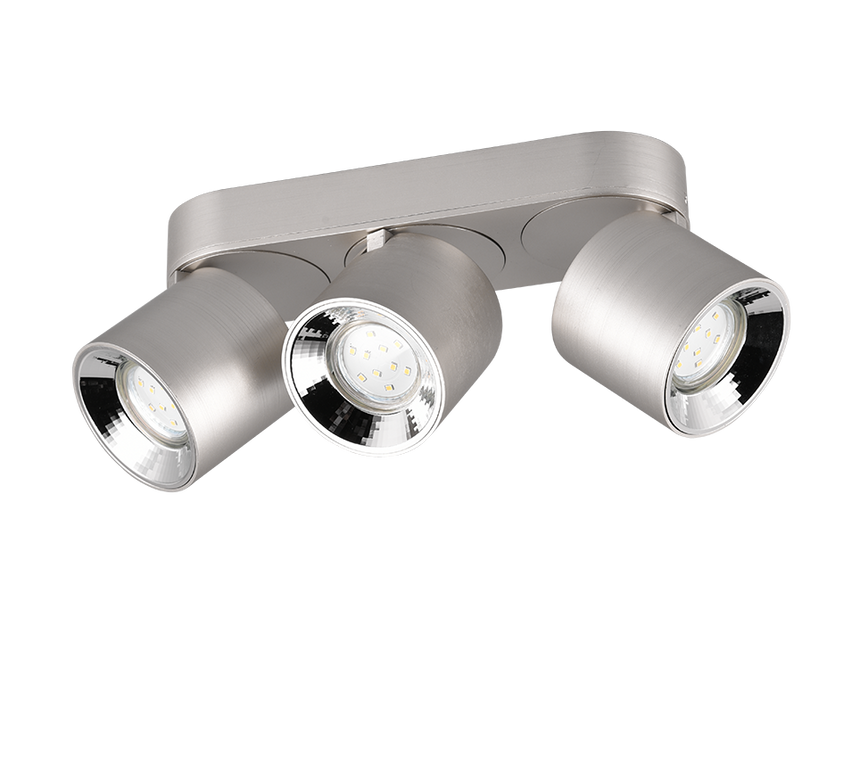 Plafón de techo Trio Guayana LED níquel mate 3000K 27,3cm 651000307