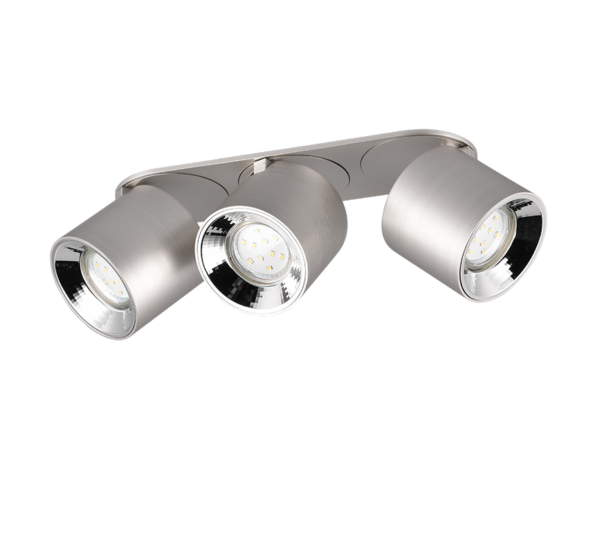 Plafón de techo Trio Guayana LED níquel mate 3000K 27,3cm 651000307