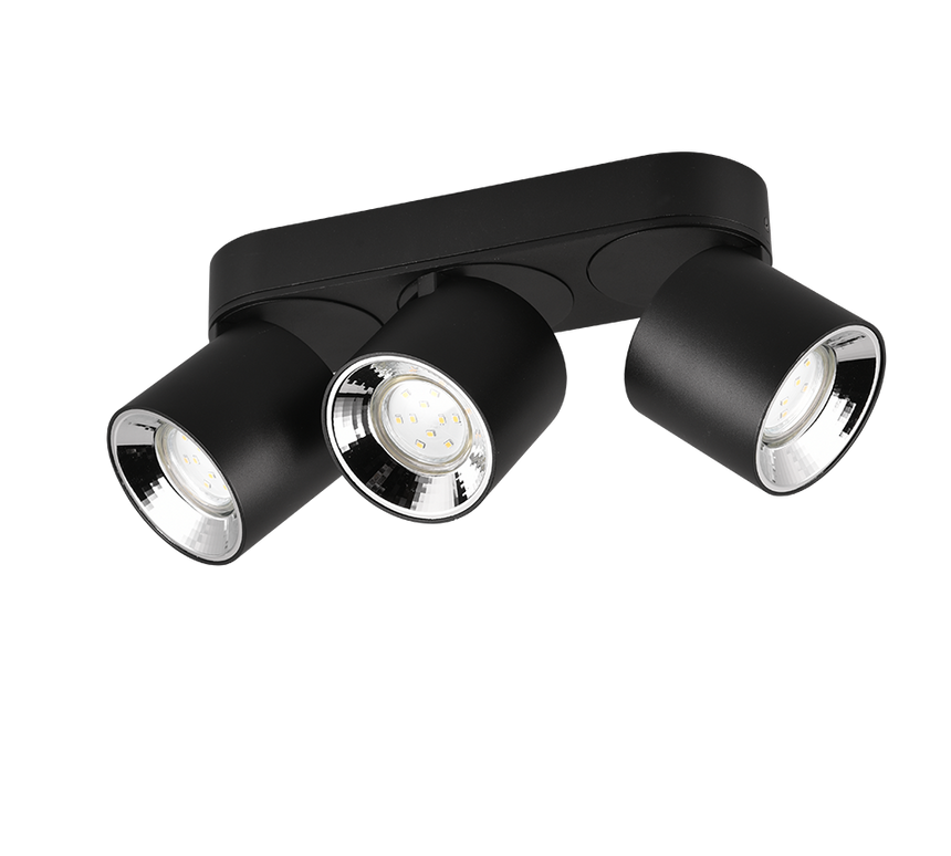 Plafón de techo Trio Guayana LED negro mate 3000K 27,3cm 651000332
