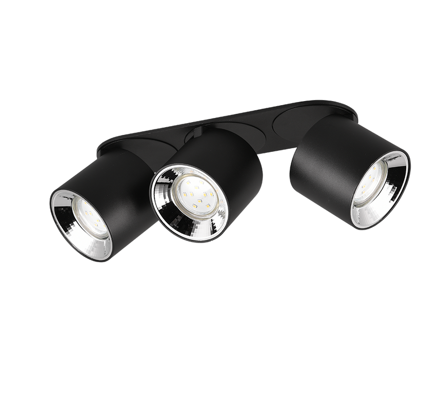 Plafón de techo Trio Guayana LED negro mate 3000K 27,3cm 651000332