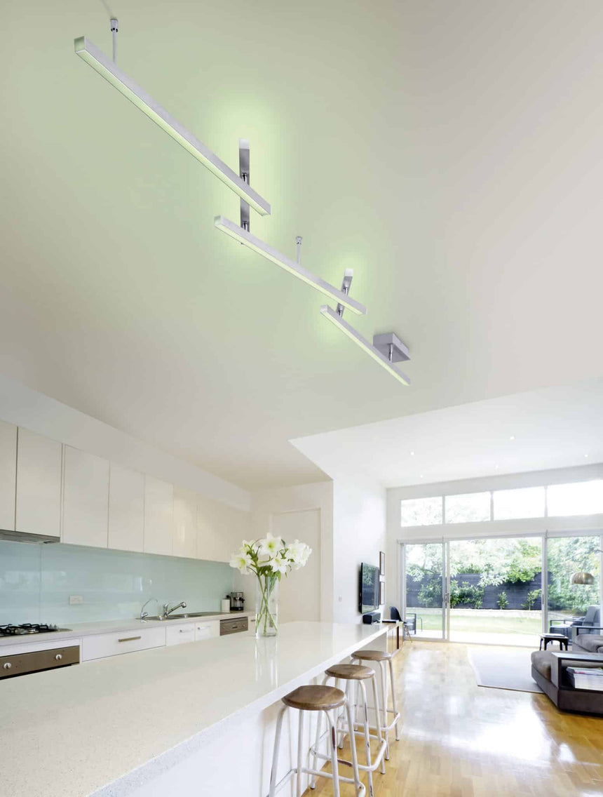 Trio Melby Plafón LED de metal níquel mate 651210507