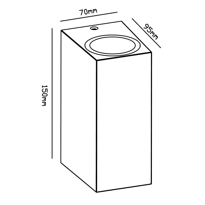 Plano de medidas - Mantra Kandanchu Lámpara de pared aplique blanco 6515