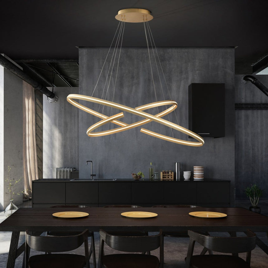 Schuller Elipse Lámpara de techo colgante grande oro dimable 652043B