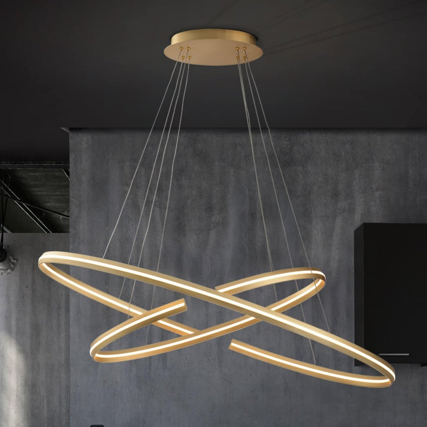 Schuller Elipse Lámpara de techo colgante grande oro dimable 652043B