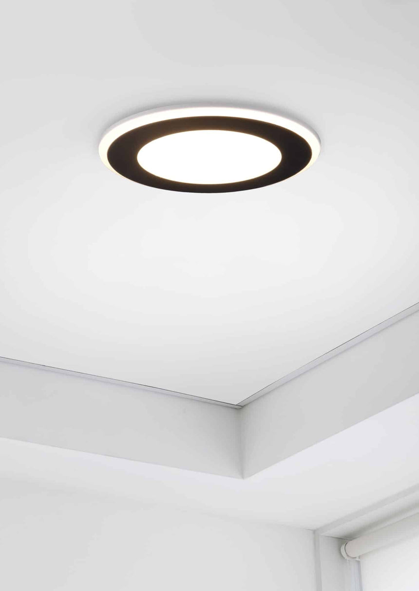 Trio Aura Empotrable LED de plástico estera negra 652410132