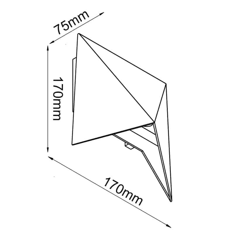 Plano de medidas - Mantra Triax Lámpara de pared aplique LED arena blanco 6526