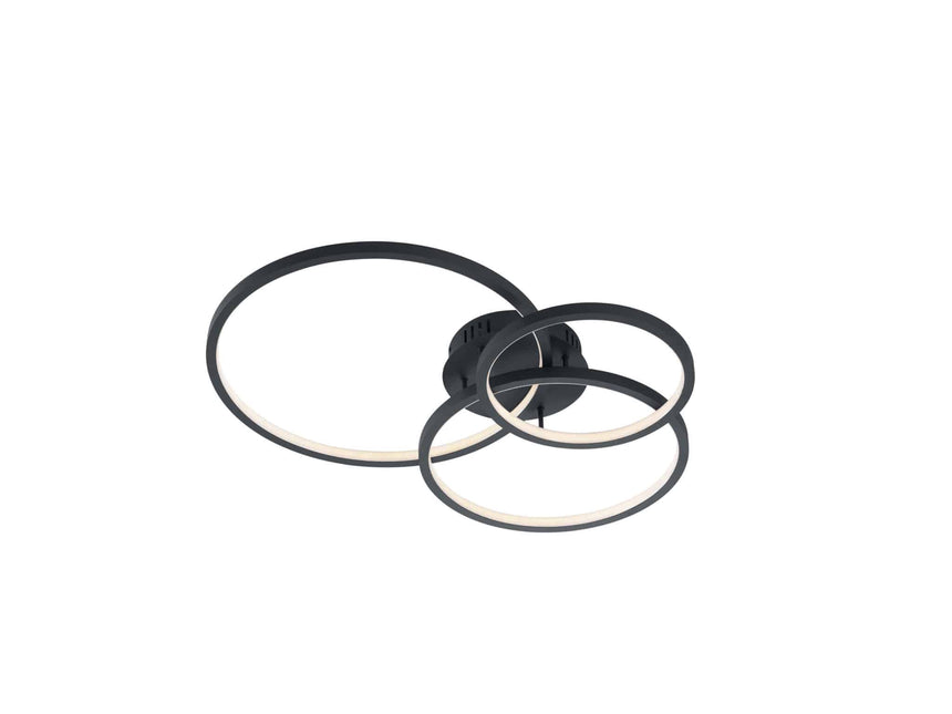 Trio Aaron Plafón LED de metal antracita 652710342