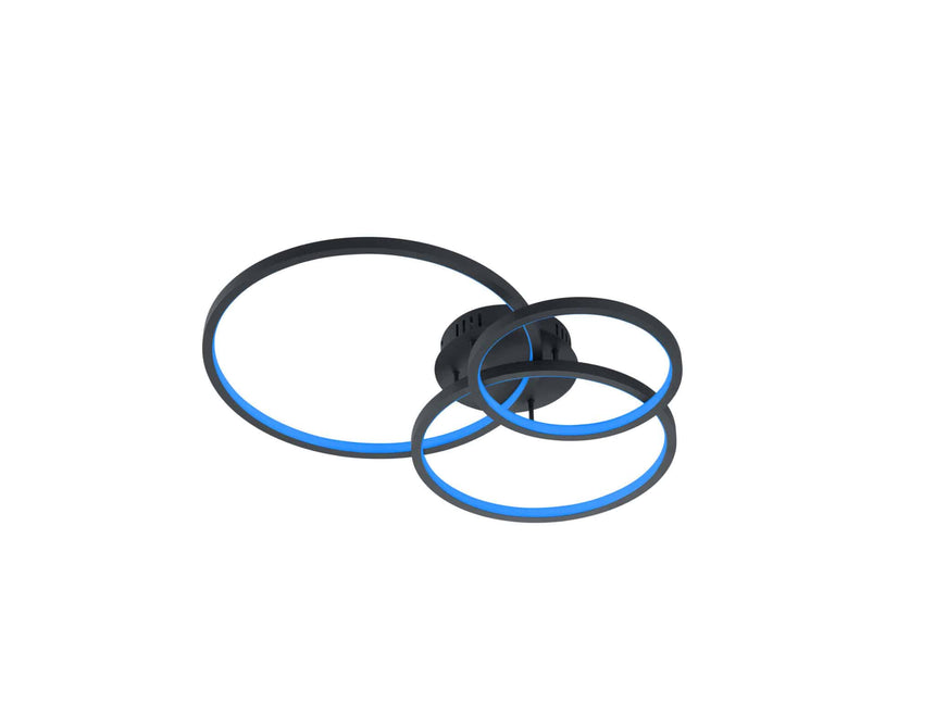 Trio Aaron Plafón LED de metal antracita 652710342