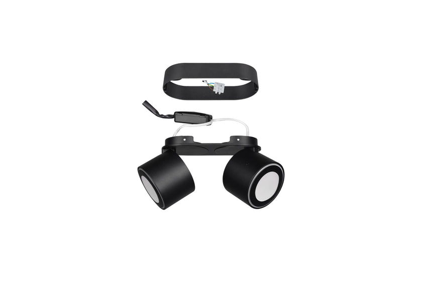 Trio Taurus Plafón LED de metal estera negra 652910232