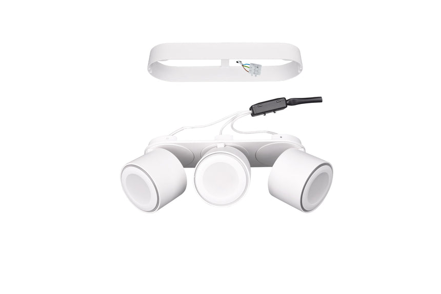 Trio Taurus Plafón LED de metal estera blanca 652910331