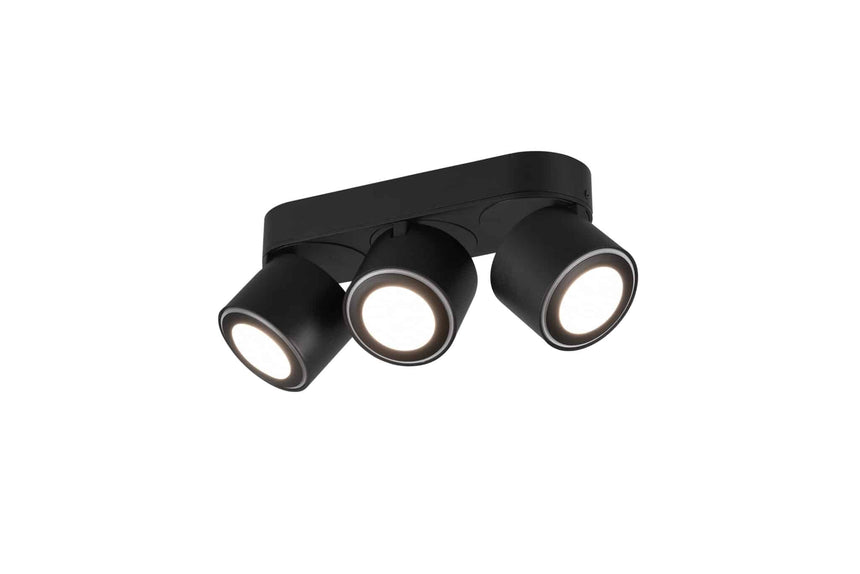 Trio Taurus Plafón LED de metal estera negra 652910332