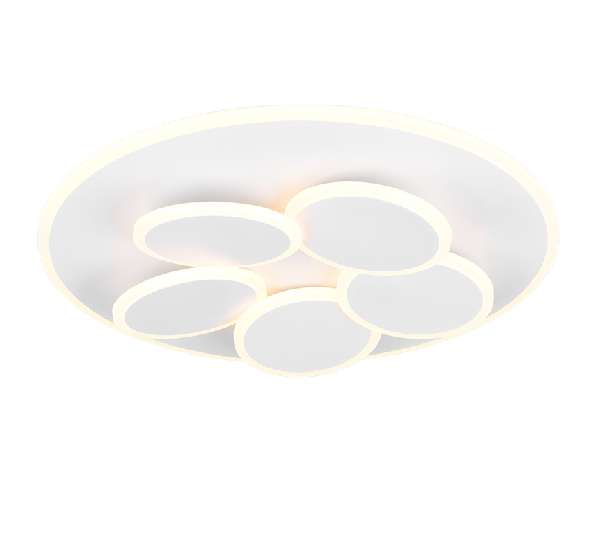 Plafón de techo Trio Mandala LED blanco mate CCT regulable con mando Ø49cm 653210631