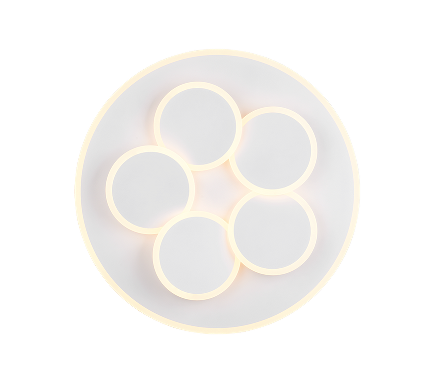 Plafón de techo Trio Mandala LED blanco mate CCT regulable con mando Ø49cm 653210631 - vista 3