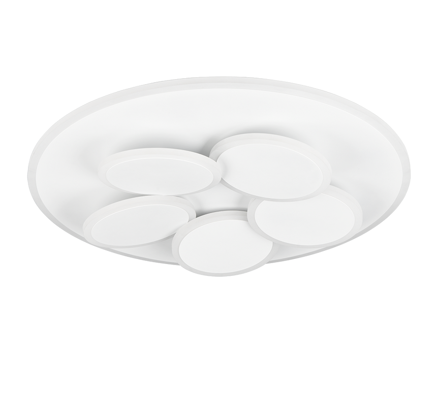 Plafón de techo Trio Mandala LED blanco mate CCT regulable con mando Ø49cm 653210631 - vista 5