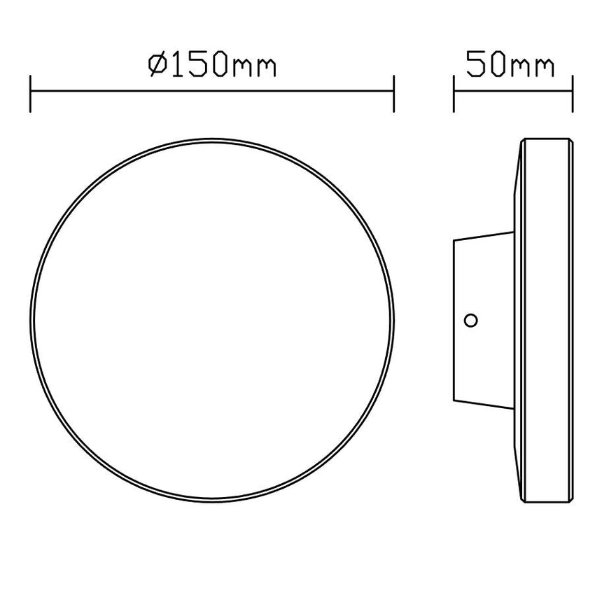 Plano de medidas - Mantra Bora Lámpara de pared aplique LED gris oscuro Ø15cm 6534