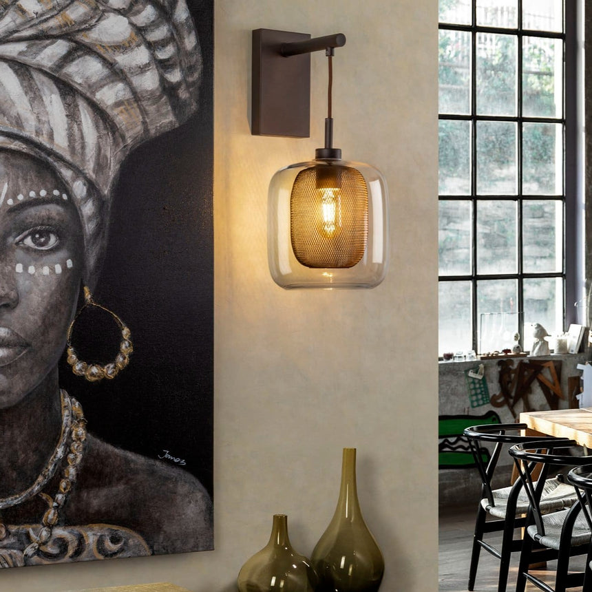 Schuller Fox Aplique de pared 1 luz chocolate 653596