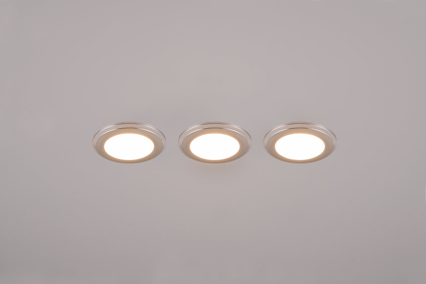 Plafón de techo Trio Argus LED cromo 3000K Ø8,2cm 653610306