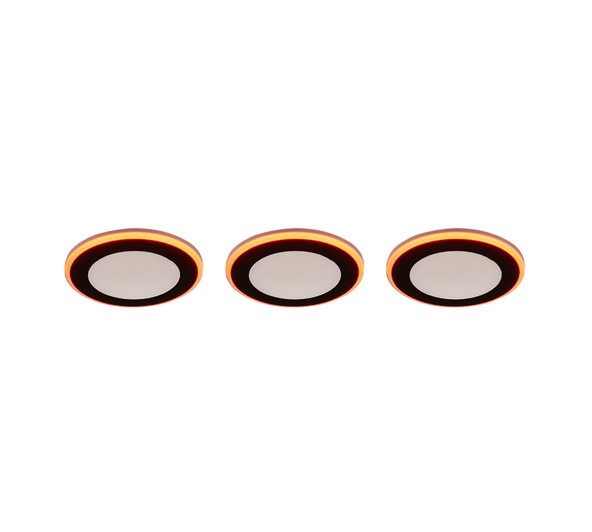 Plafón de techo Trio Argus LED negro mate 3000K Ø8,2cm 653610332
