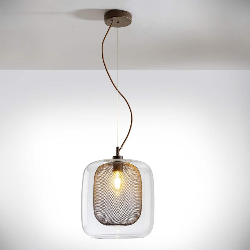 Schuller Fox Lámpara de techo colgante grande 1 luz chocolate 653732