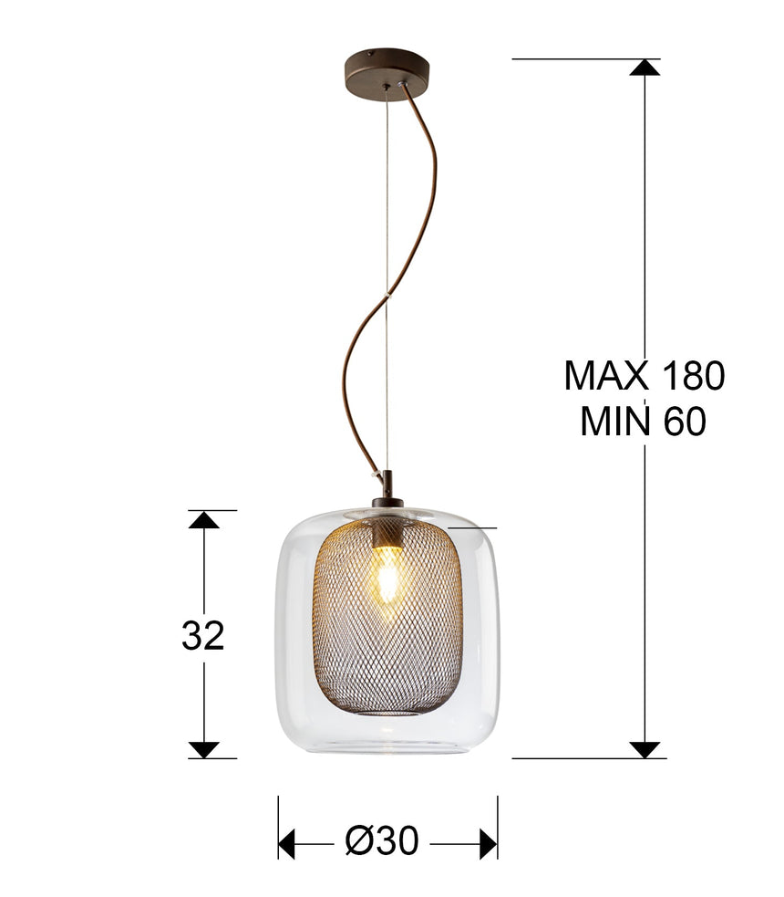 Schuller Fox Lámpara de techo colgante grande 1 luz chocolate 653732