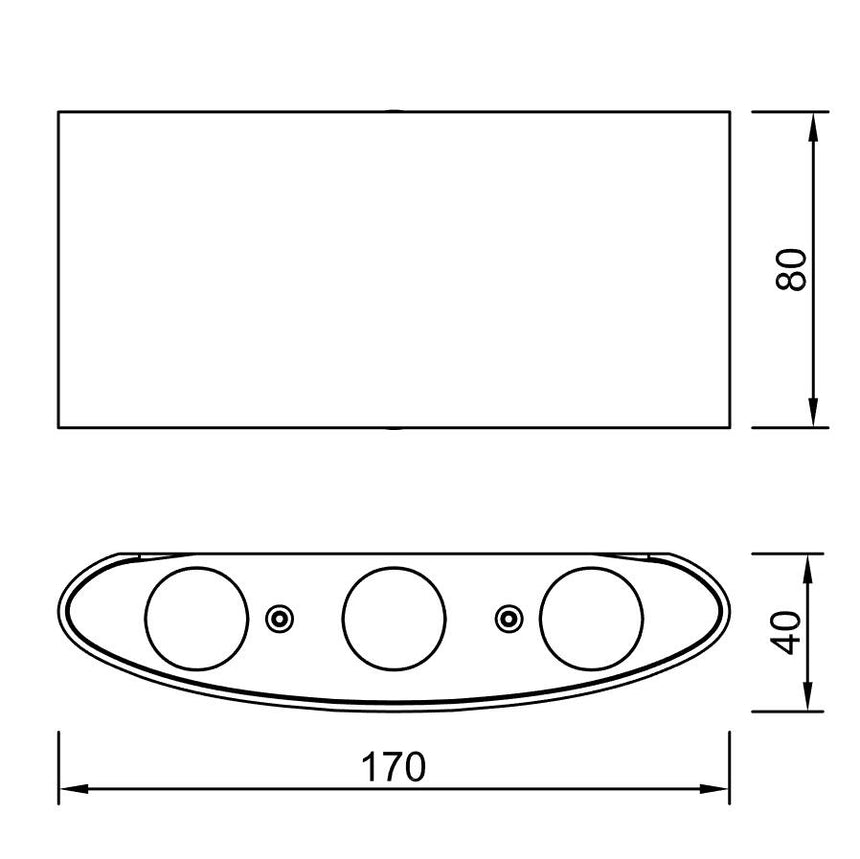 Plano de medidas - Mantra Arcs Lámpara de pared aplique LED arena blanco 6541