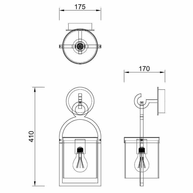 Mantra Maya Aplique Exterior IP54 gris oscuro 6551