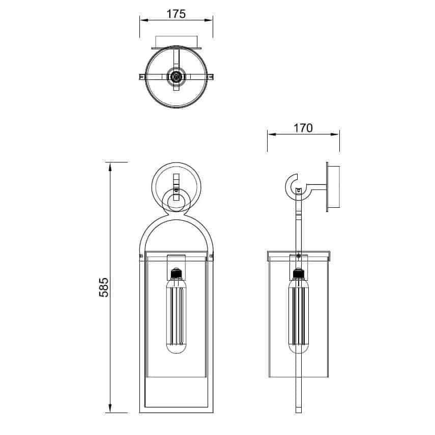 Mantra Maya Long Outdoor Wall Lamp IP54 dark gray 6552