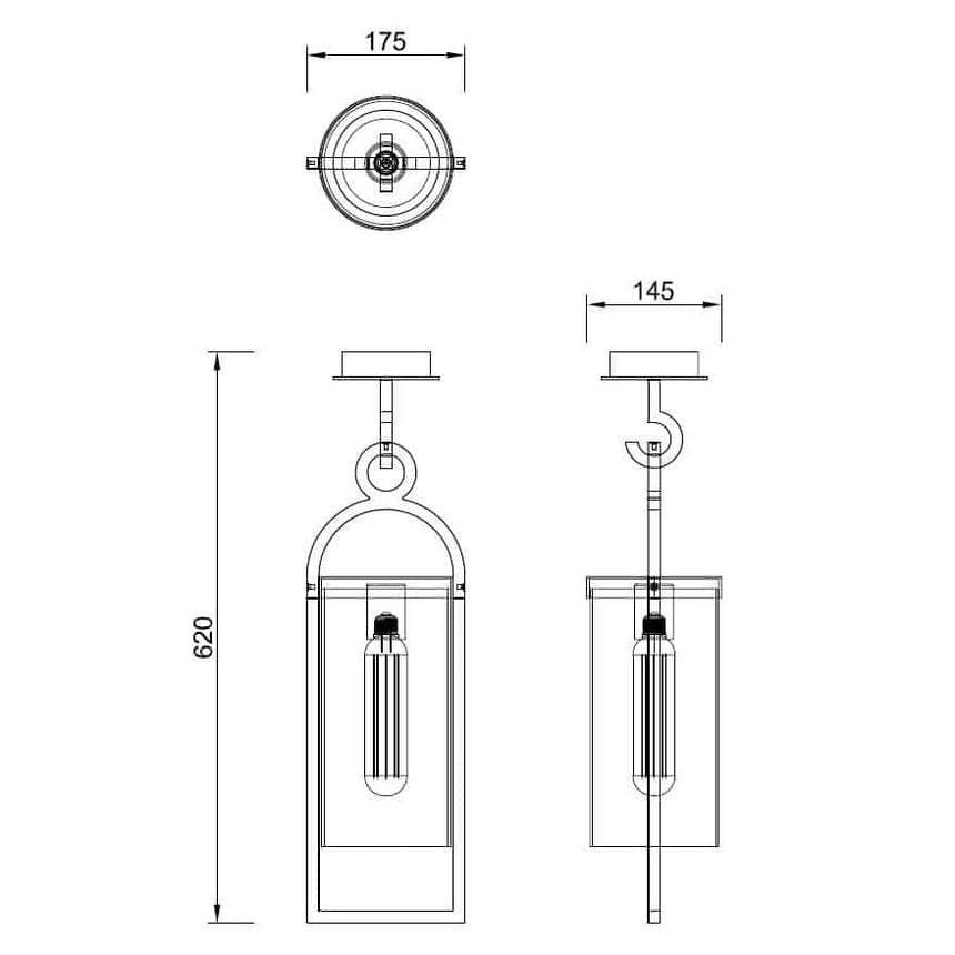 Mantra Maya Long Outdoor Ceiling Lamp IP54 dark gray 6554