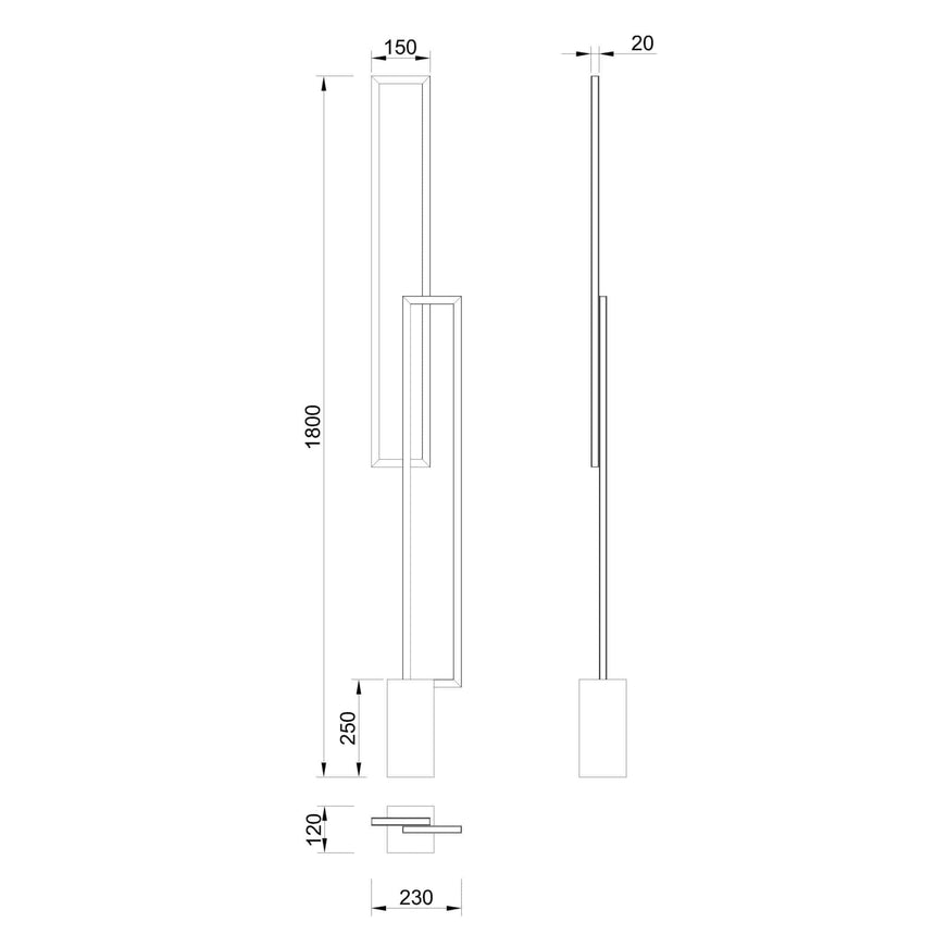 Mantra Mural White Dimmable LED Floor Lamp, White 6563