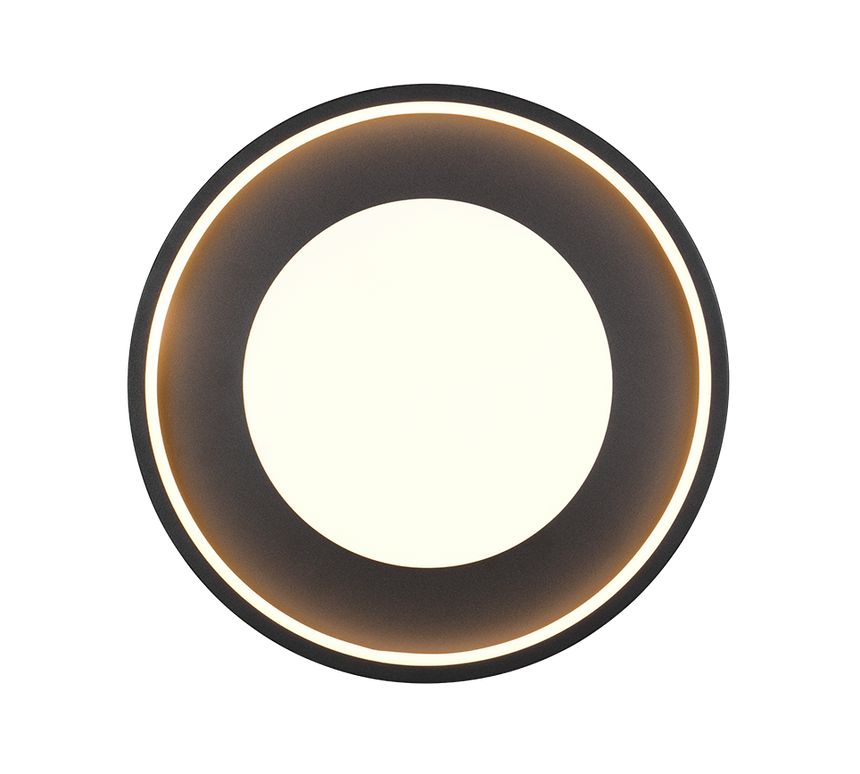 Plafón de techo Trio Solea LED negro mate 3000K Ø40cm 656610132