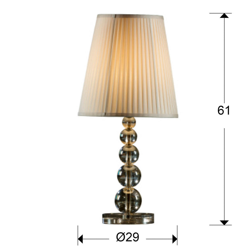 Medidas y dimensiones - Lámpara de sobremesa Schuller Mercury grande champán y latón 61cm 661457N