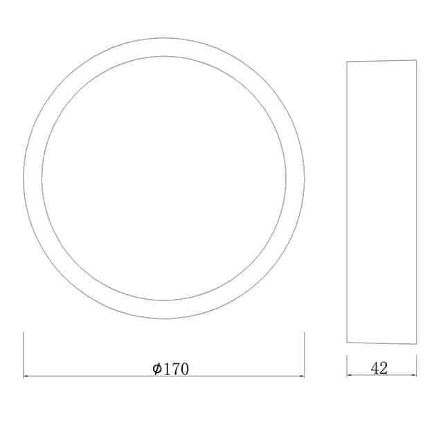 Plano de medidas - Mantra Saona superficie Plafon LED Redondo blanco 6622