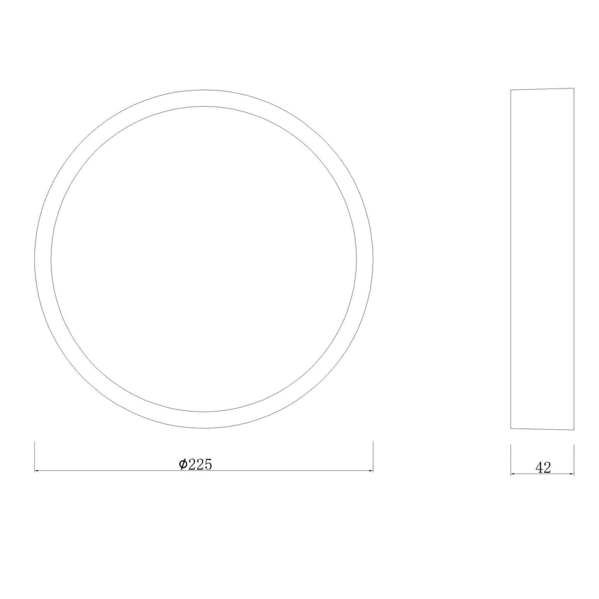Plano de medidas - Mantra Saona superficie Plafon LED Redondo blanco 6624