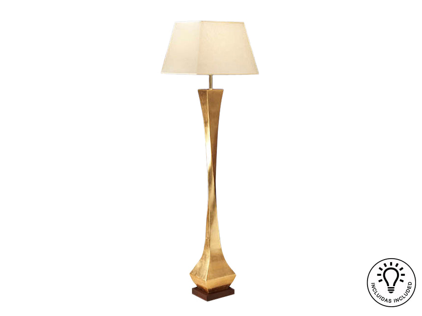 Lámpara de pie de salón Schuller Deco 1 luz pan de oro