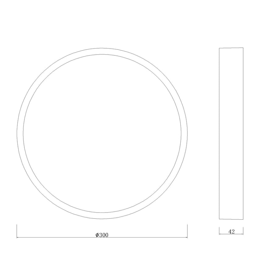 Plano de medidas - Mantra Saona superficie Plafon LED Redondo blanco 6626