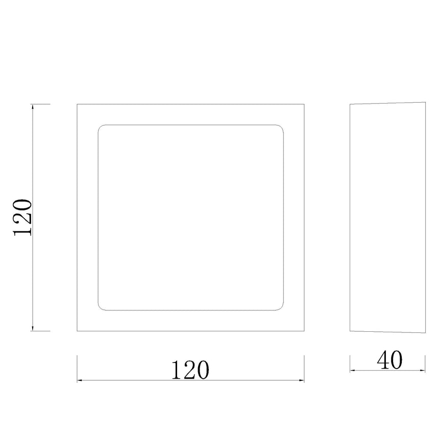 Plano de medidas - Mantra Saona superficie Plafon LED Cuadrado blanco 6629