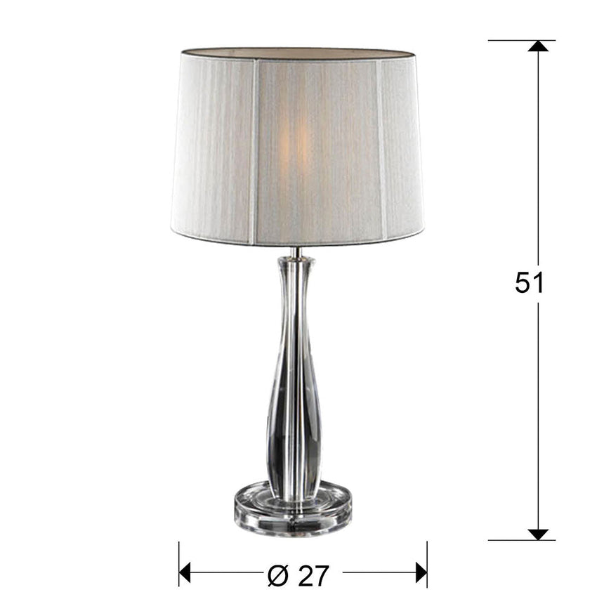 Medidas y dimensiones - Lámpara de sobremesa Schuller Lin plata 51cm 663023