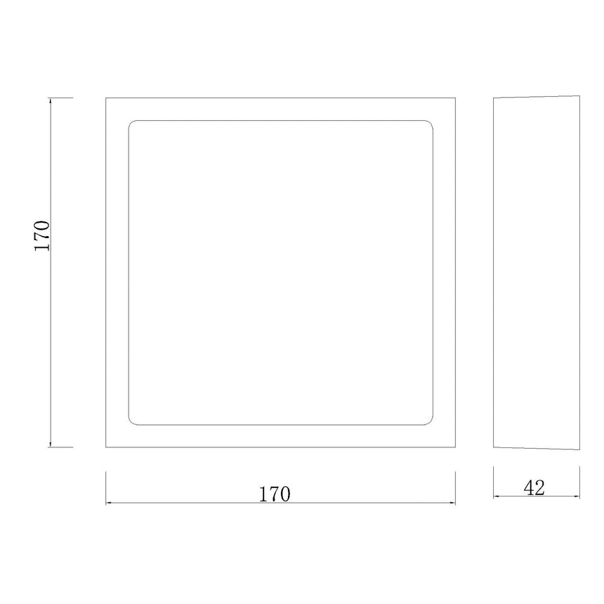 Plano de medidas - Mantra Saona superficie Plafon LED Cuadrado blanco 6631