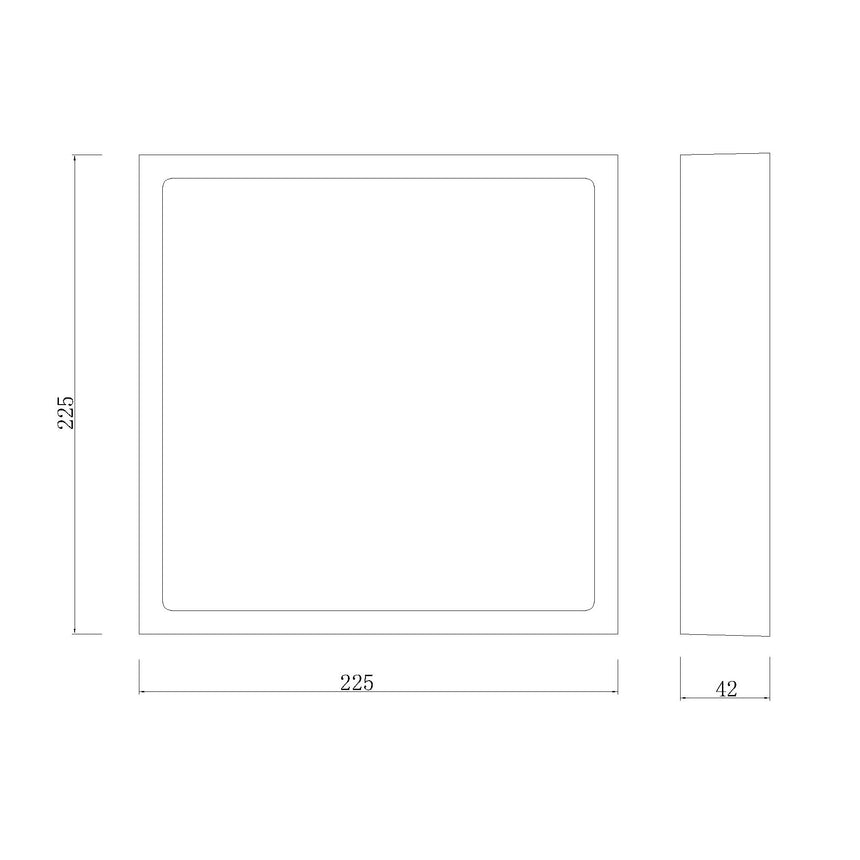Plano de medidas - Mantra Saona superficie Plafon LED Cuadrado blanco 6633