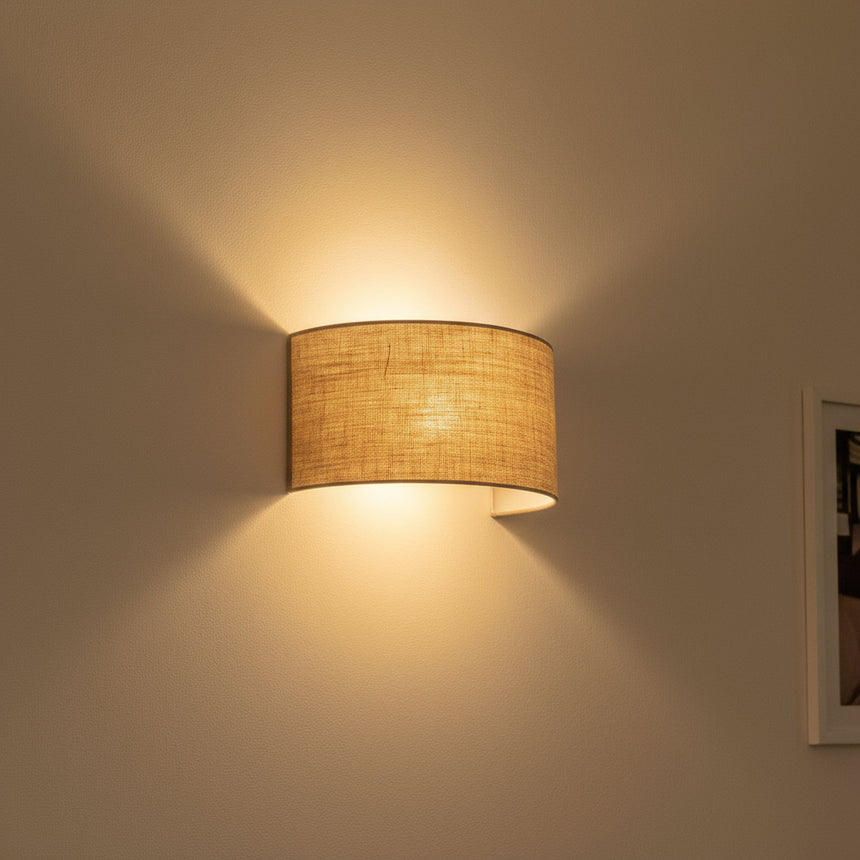 Faro OTTON R Lámpara aplique yute redondo horizontal 2L 66401-110