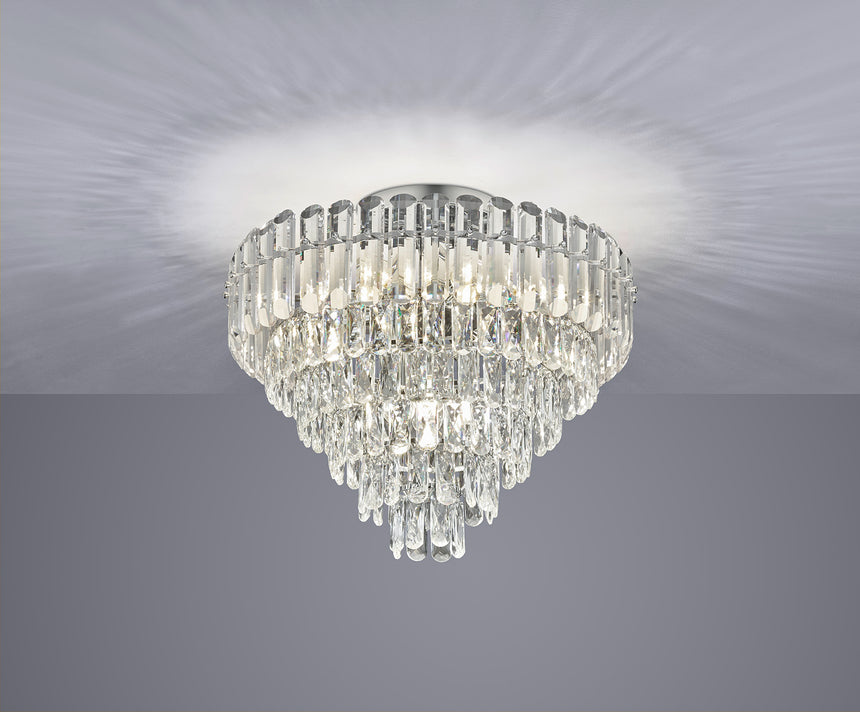 Plafón de techo Trio Malizia E14 cromo Ø58cm 40W 667601206