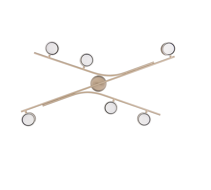 Plafón de techo Trio Coda grande LED warm beige 2700K 113,5cm 669000643