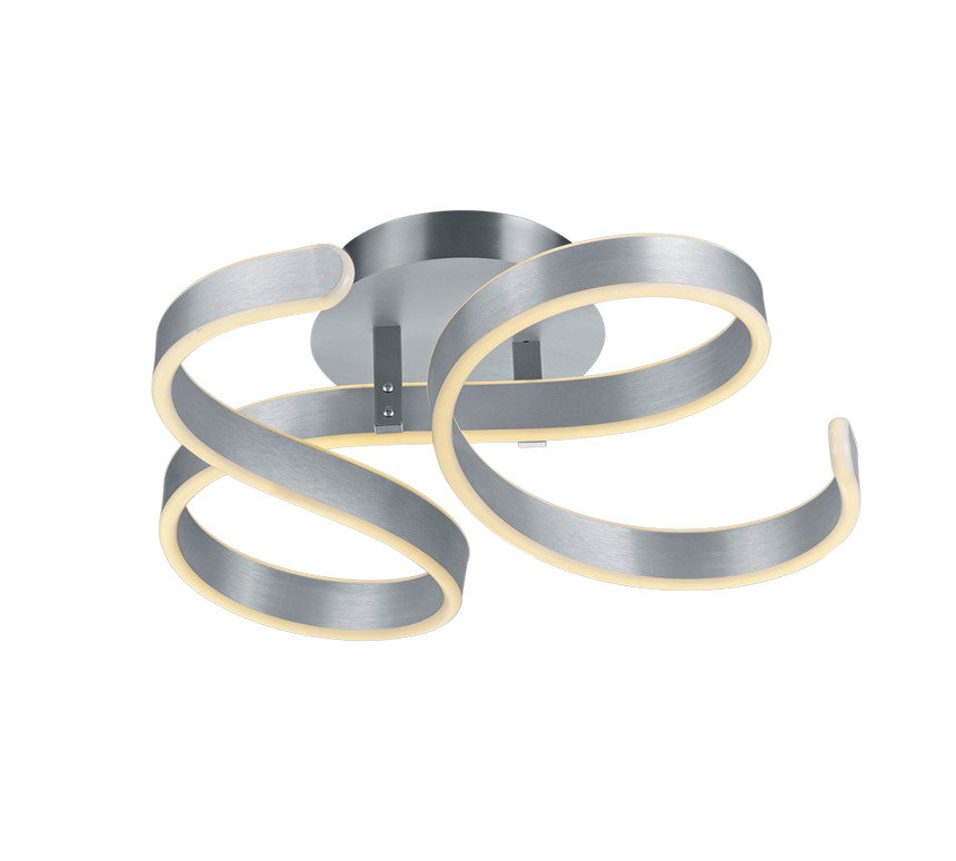Trio Francis LED ceiling lamp in polished aluminum metal 671310105