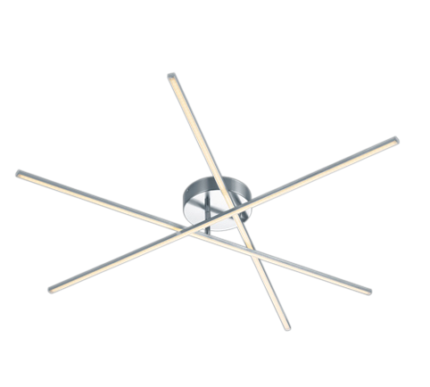 Plafón de techo Trio Tiriac grande LED níquel mate 3000K regulable 100cm 6716103