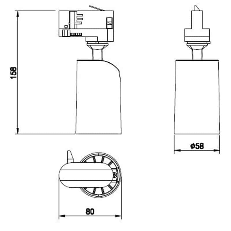 Mantra Sal Negro Foco Carril Trifasico negro 6718