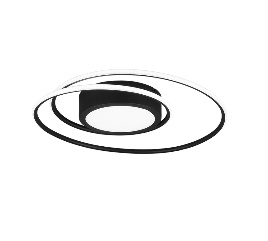 Plafón de techo Trio Yava LED negro mate CCT Ø60cm 672310232